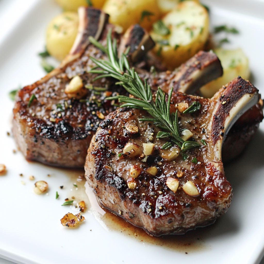 Grilled Garlic & Rosemary Lamb Chops