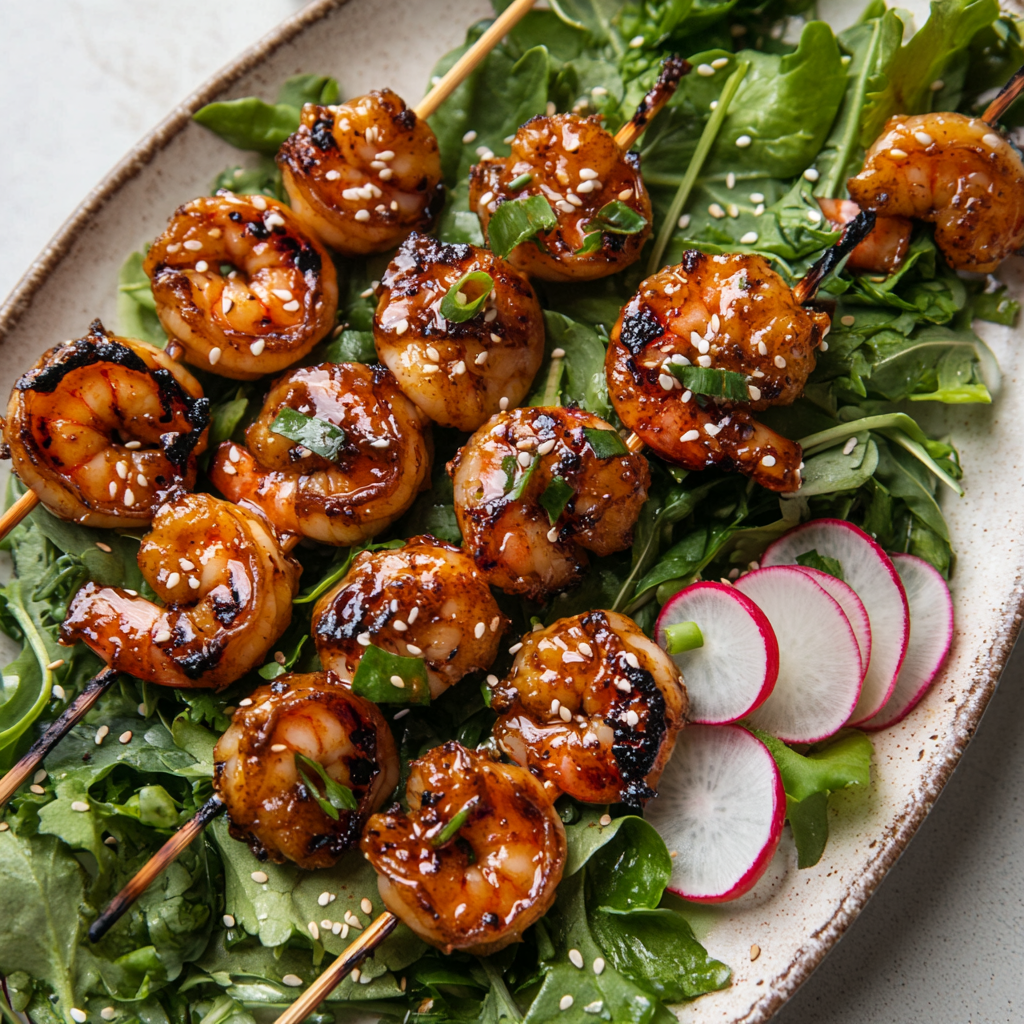 Korean Grilled Shrimp Skewers