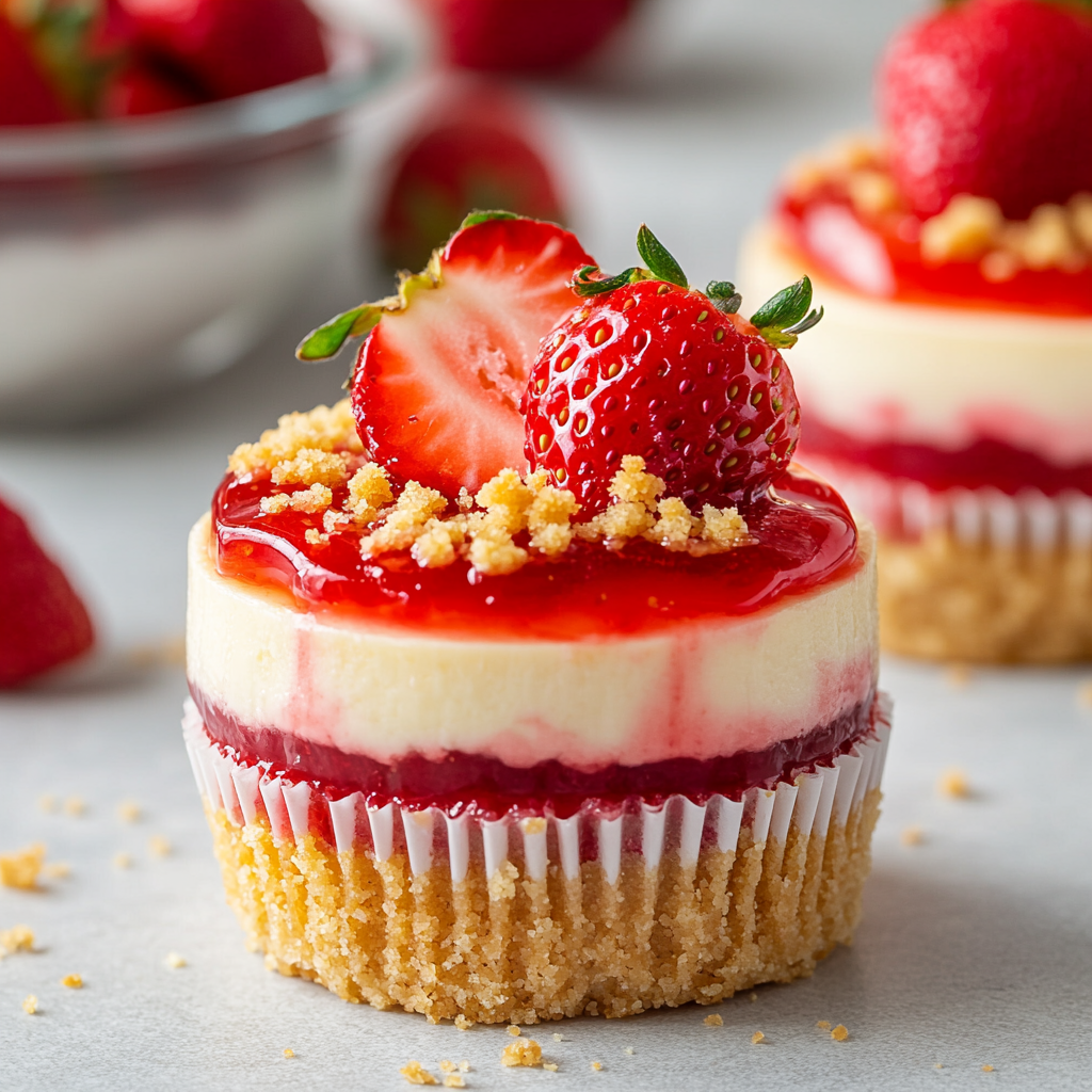 Mini Strawberry Cheesecakes