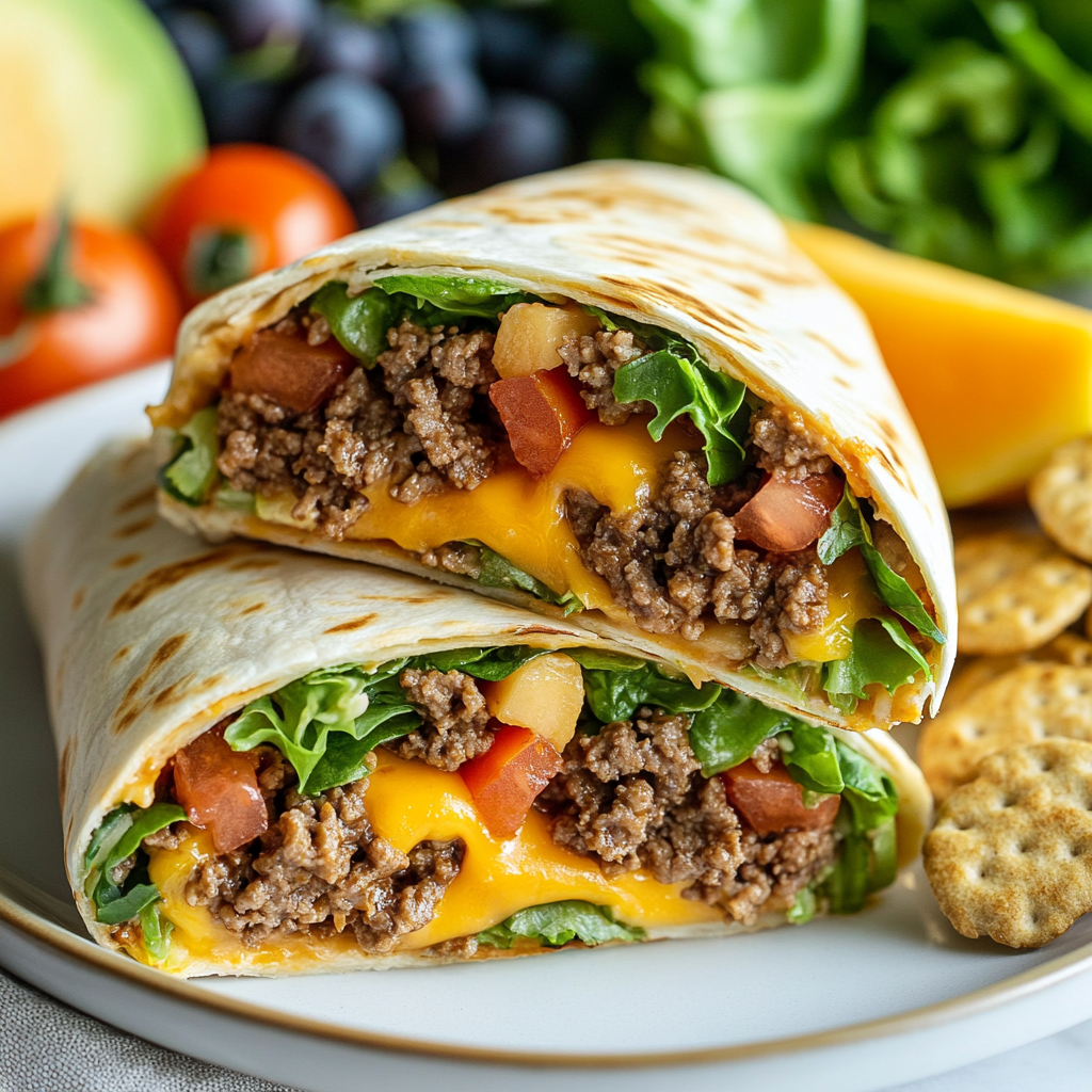 Grilled Cheeseburger Wraps