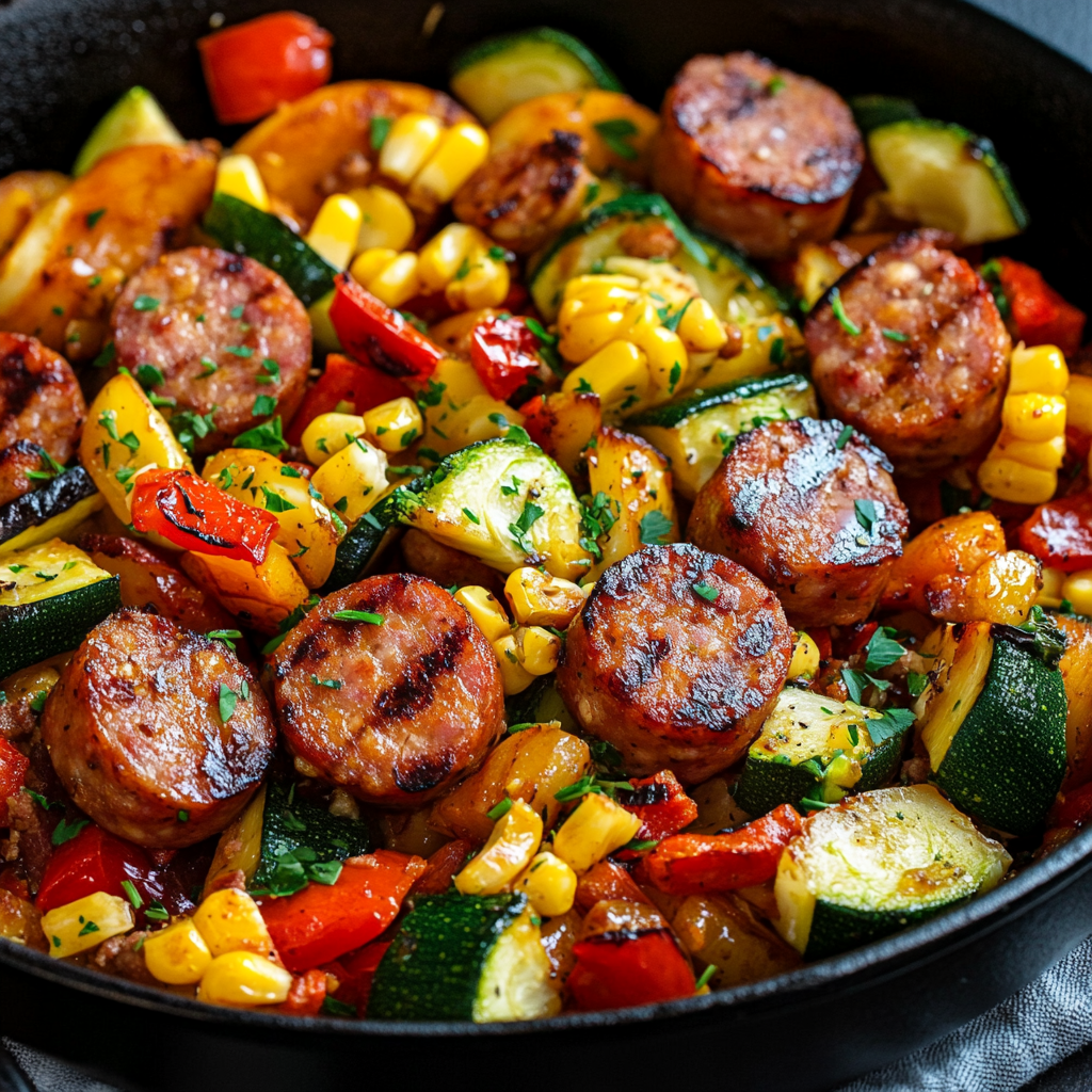 One-Pan Sausage & Veggies Skille