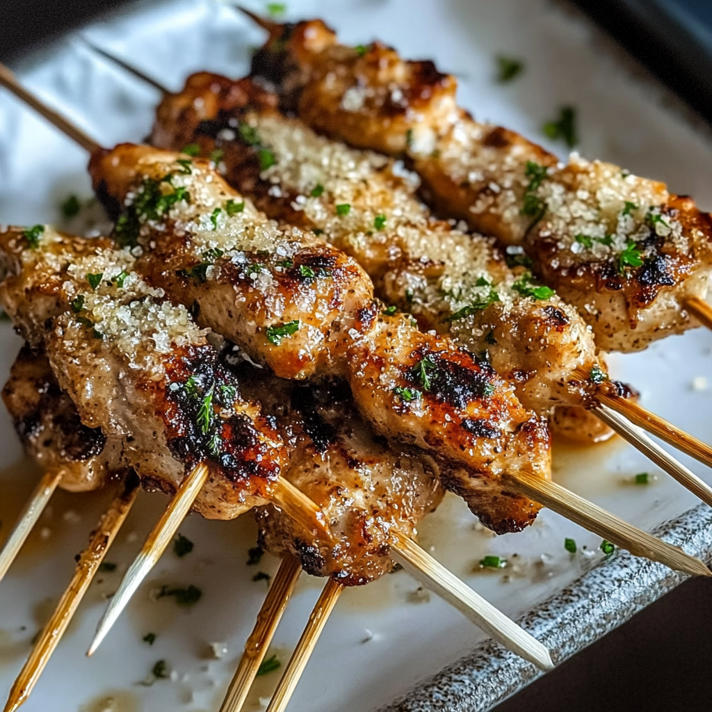 Ranch Garlic Parmesan Chicken Skewers