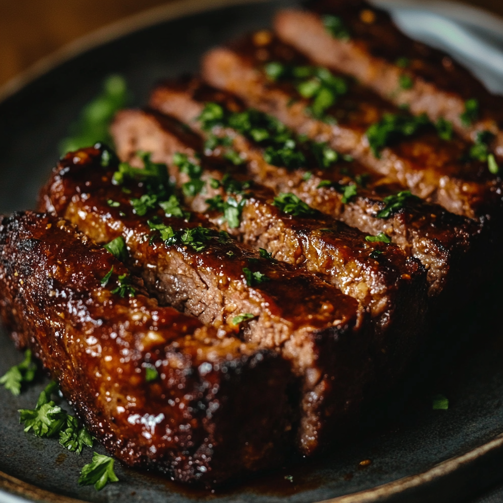 Grilled BBQ Meatloaf Slices