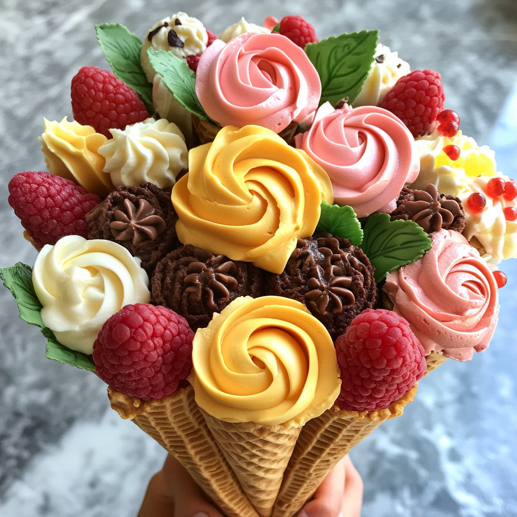 Edible Ice Cream Cone Bouquets