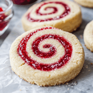 Raspberry Swirl Shortbread Cookies