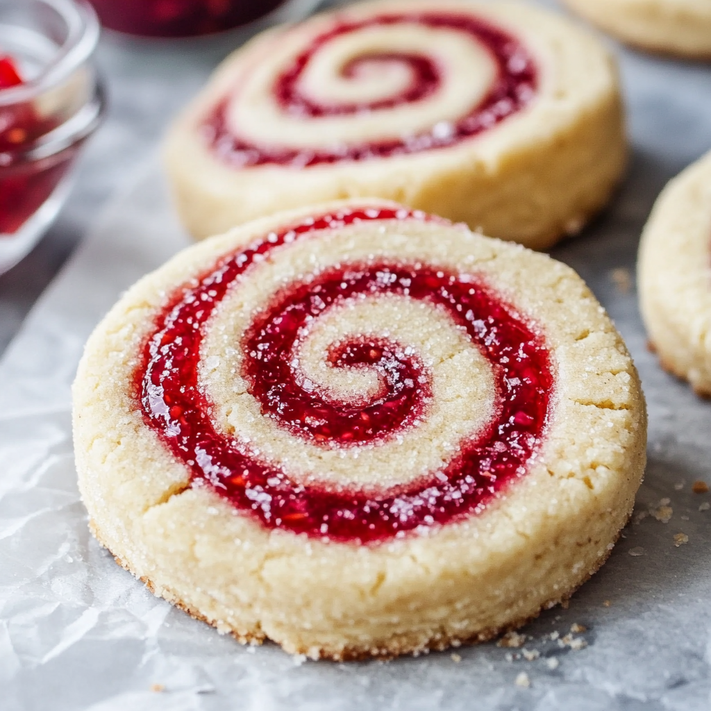 Raspberry Swirl Shortbread Cookies