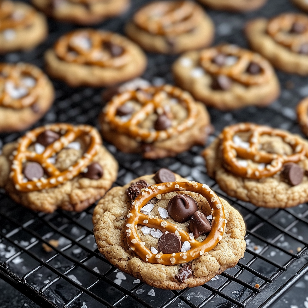 Salted Caramel Pretzel Chocolate Chip Cookies