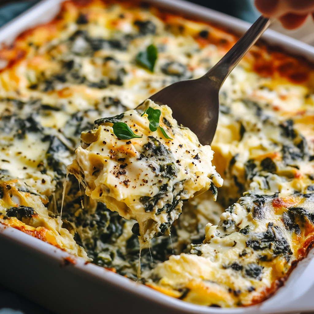 Spinach Artichoke Egg Casserole