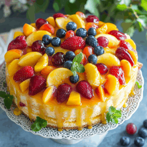 Summer Fruit Sangria Cake