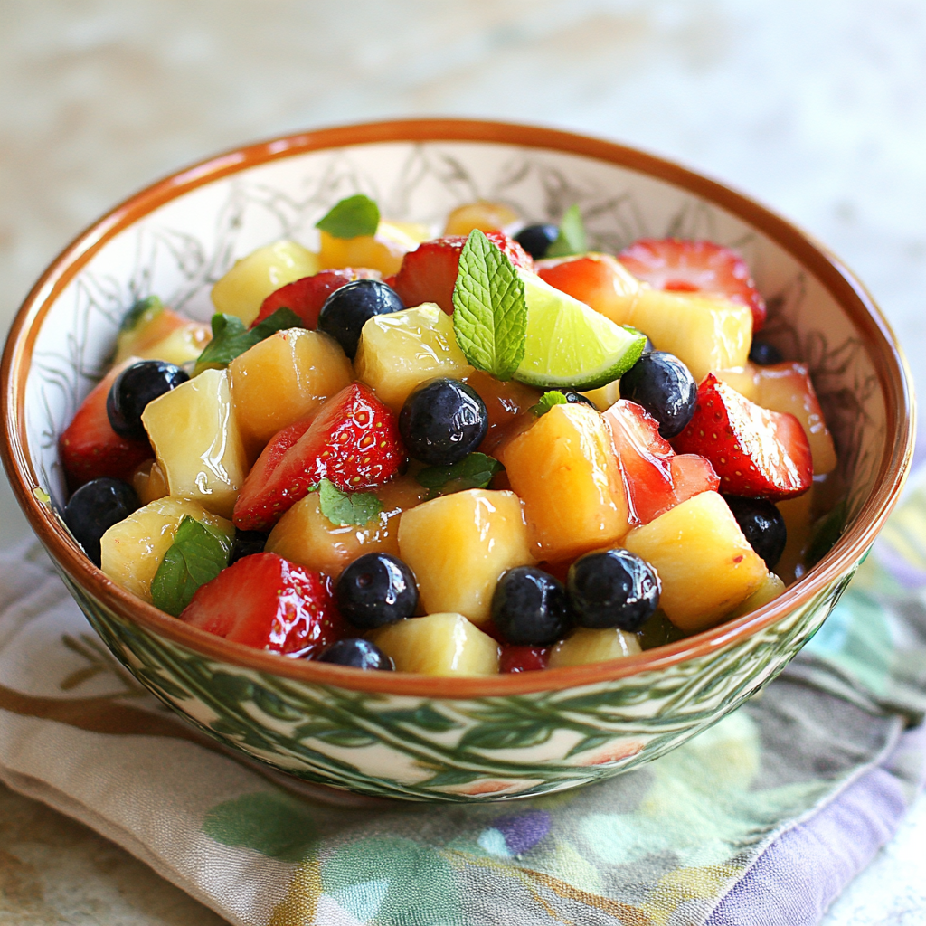 Fruit Salad with Honey-Lime Glaze