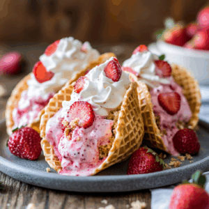 Strawberry Shortcake Ice Cream Tacos