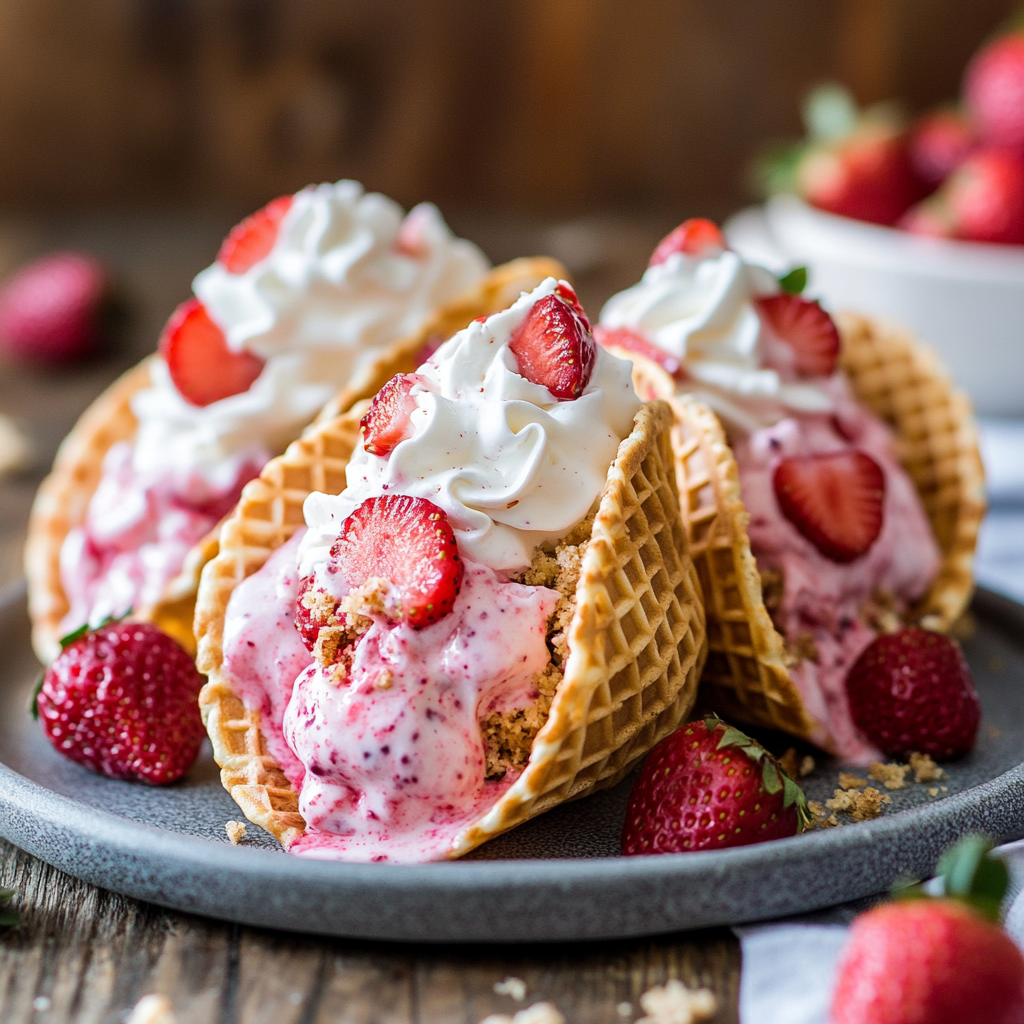 Strawberry Shortcake Ice Cream Tacos