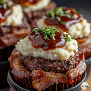 Bacon-Wrapped BBQ Meatloaf Cupcakes