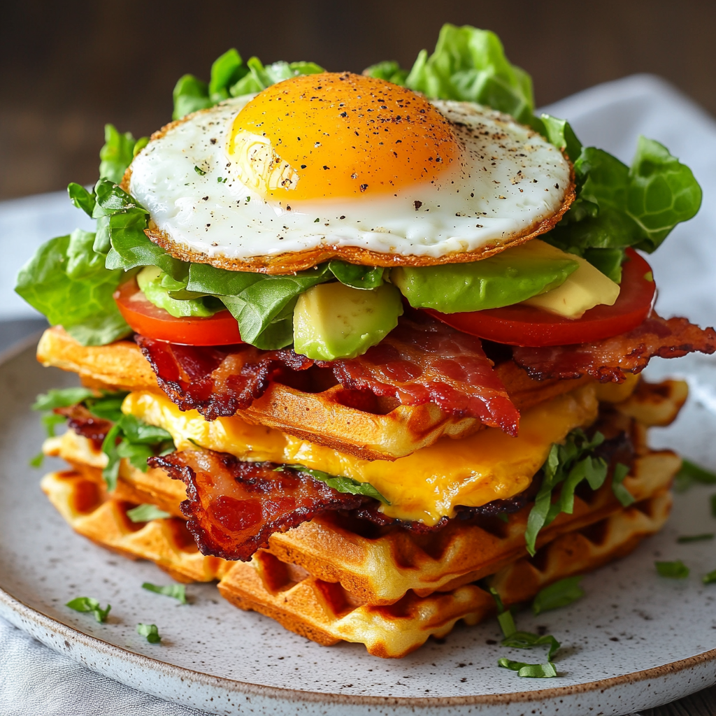 Savory Waffle BLT with Avocado & Fried Egg
