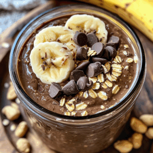 Chocolate Peanut Butter Protein Overnight Oats