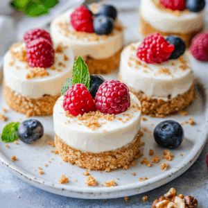 Mini Greek Yogurt Protein Cheesecake Cups