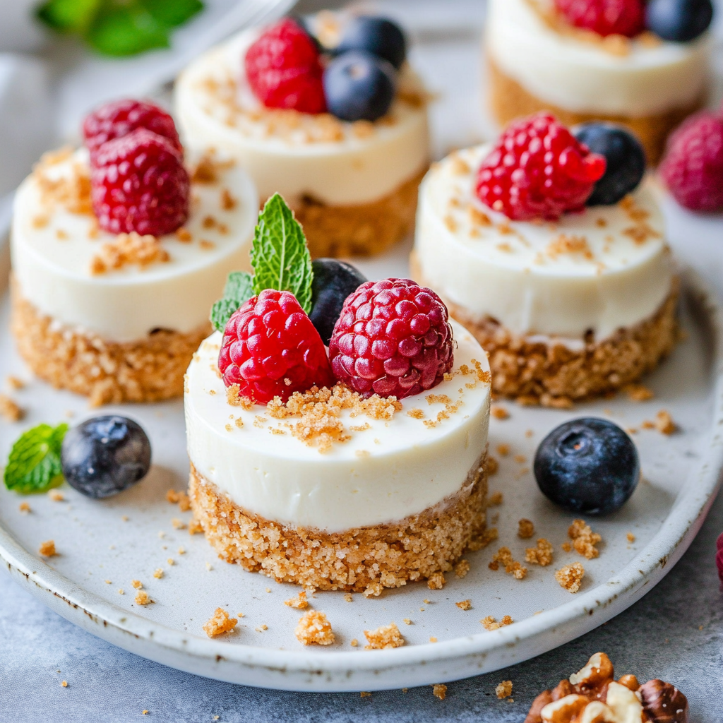 Mini Greek Yogurt Protein Cheesecake Cups