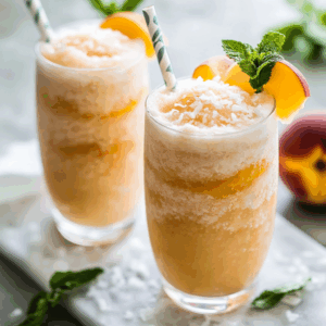 Coconut Peach Lemonade Slushies