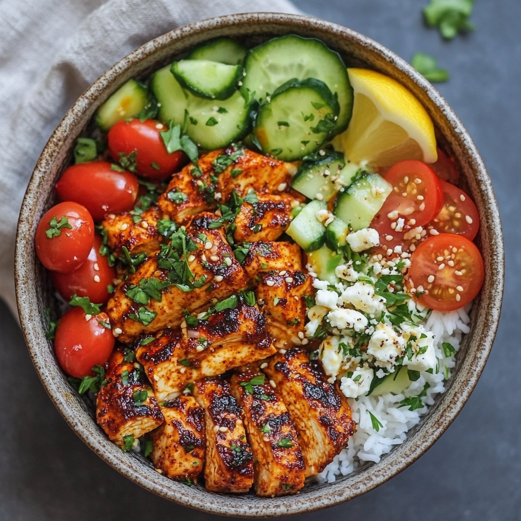 Honey Harissa Chicken Bowls
