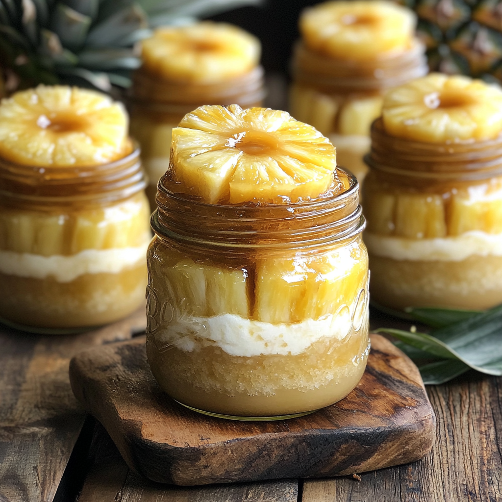 Pineapple Upside-Down Cupcake Jars