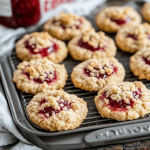 Buttery Raspberry Crumble Cookies