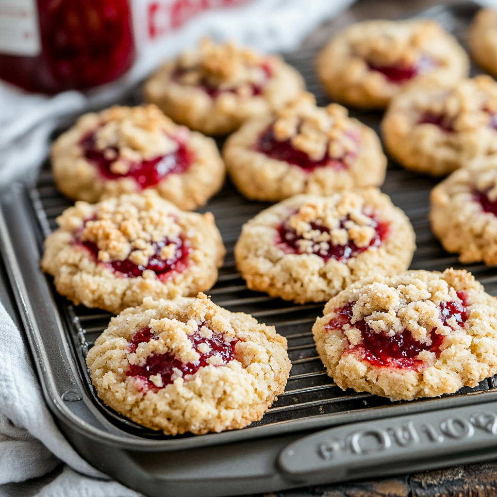 Buttery Raspberry Crumble Cookies