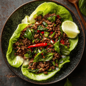 Thai Basil Beef Lettuce Cups