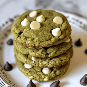 White Chocolate Chip Matcha Cookies