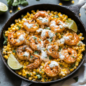 Mexican Street Corn & Shrimp Skillet