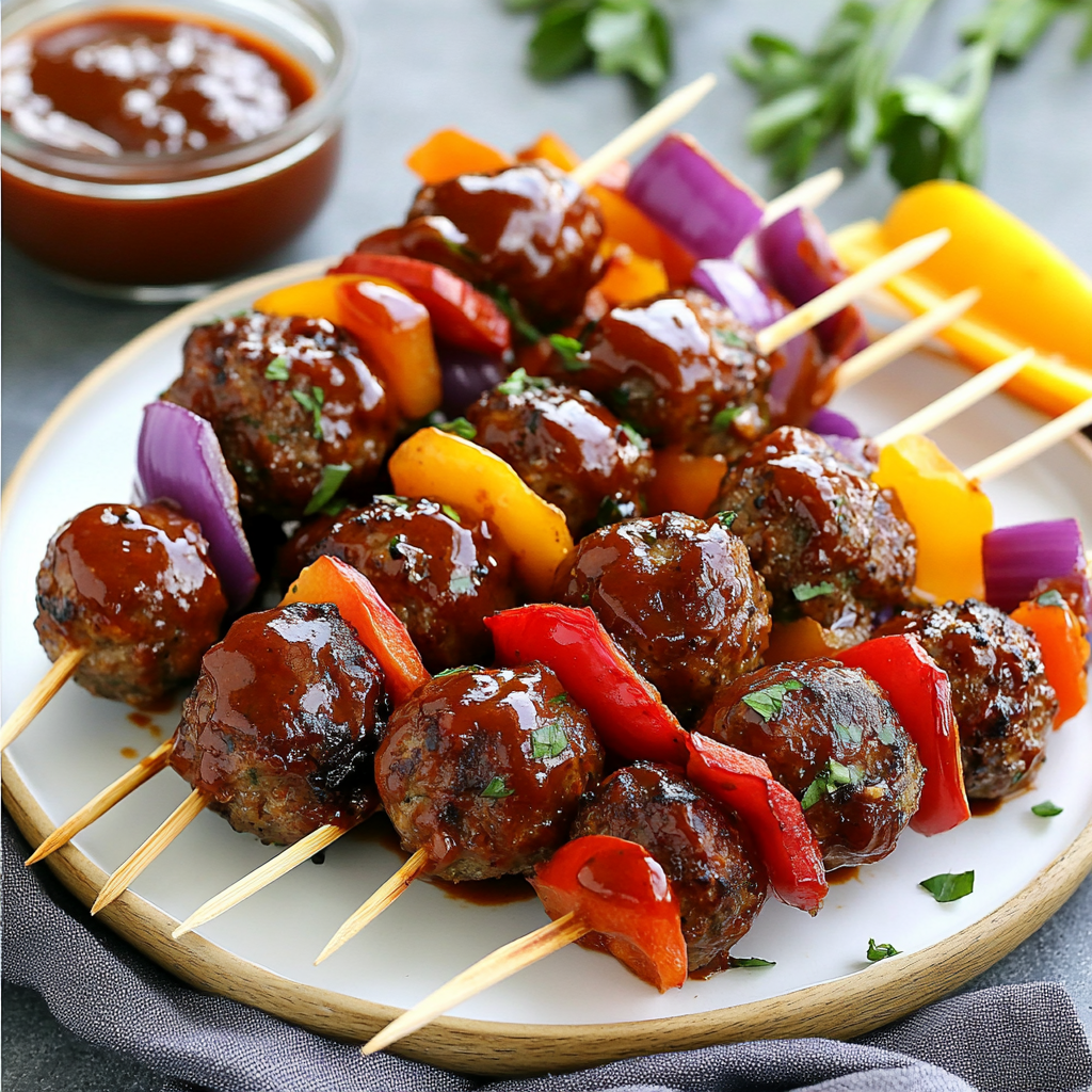 BBQ Meatball Skewers