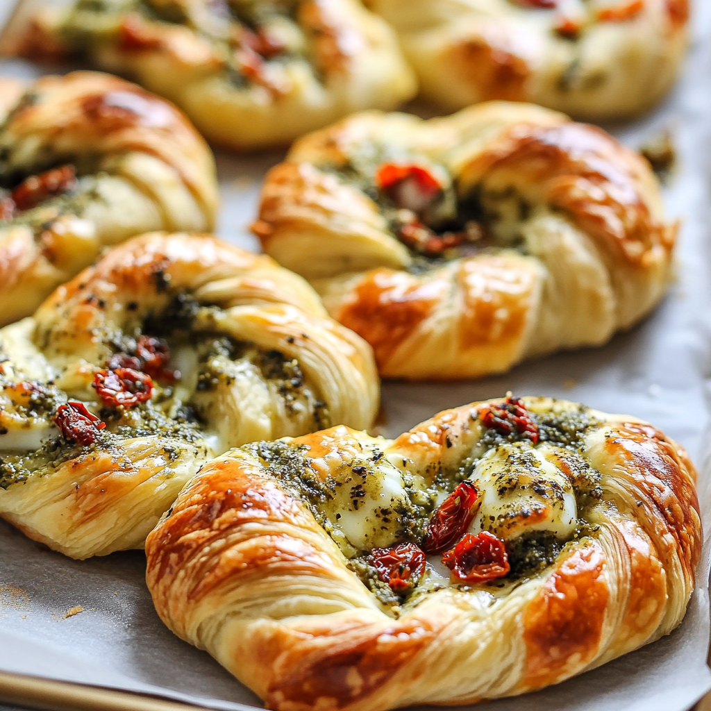 Savory Caprese Puff Pastry Twists