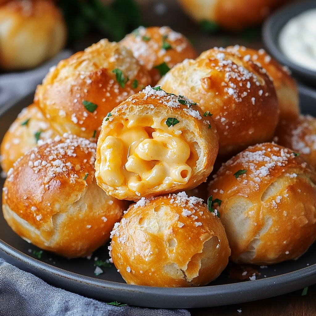 Buffalo Mac & Cheese-Stuffed Pretzel Bombs