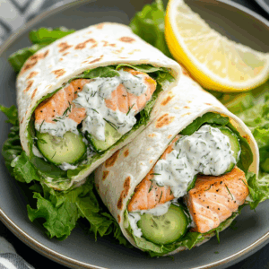 Lemon Dill Salmon Wraps