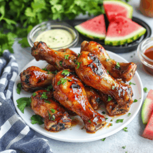 Honey Sriracha Grilled Chicken Lollipops