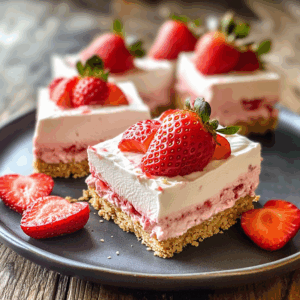 Strawberry Cheesecake Icebox Bars