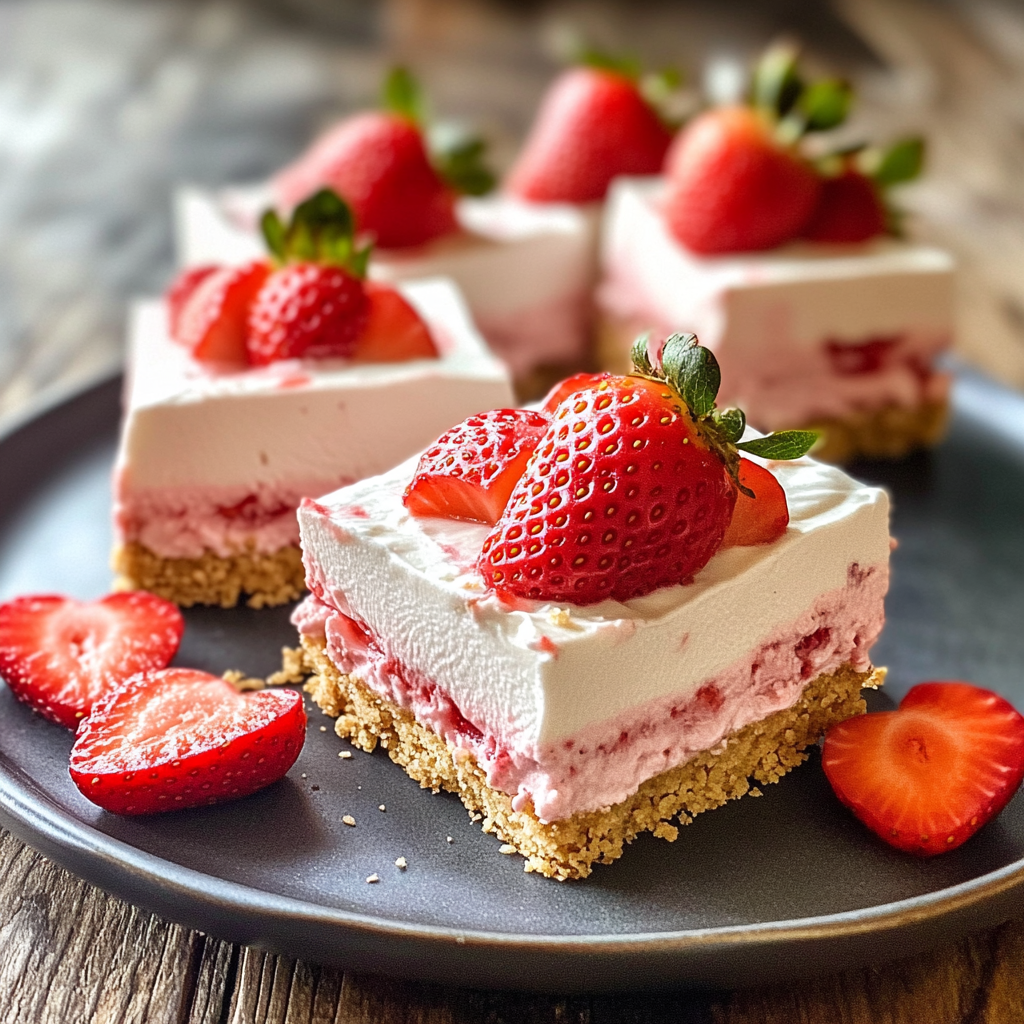 Strawberry Cheesecake Icebox Bars