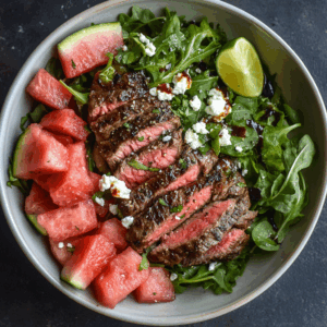 Grilled Watermelon “Steak” with Whipped Feta