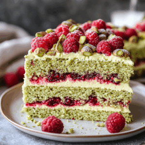 Pistachio Raspberry Cake