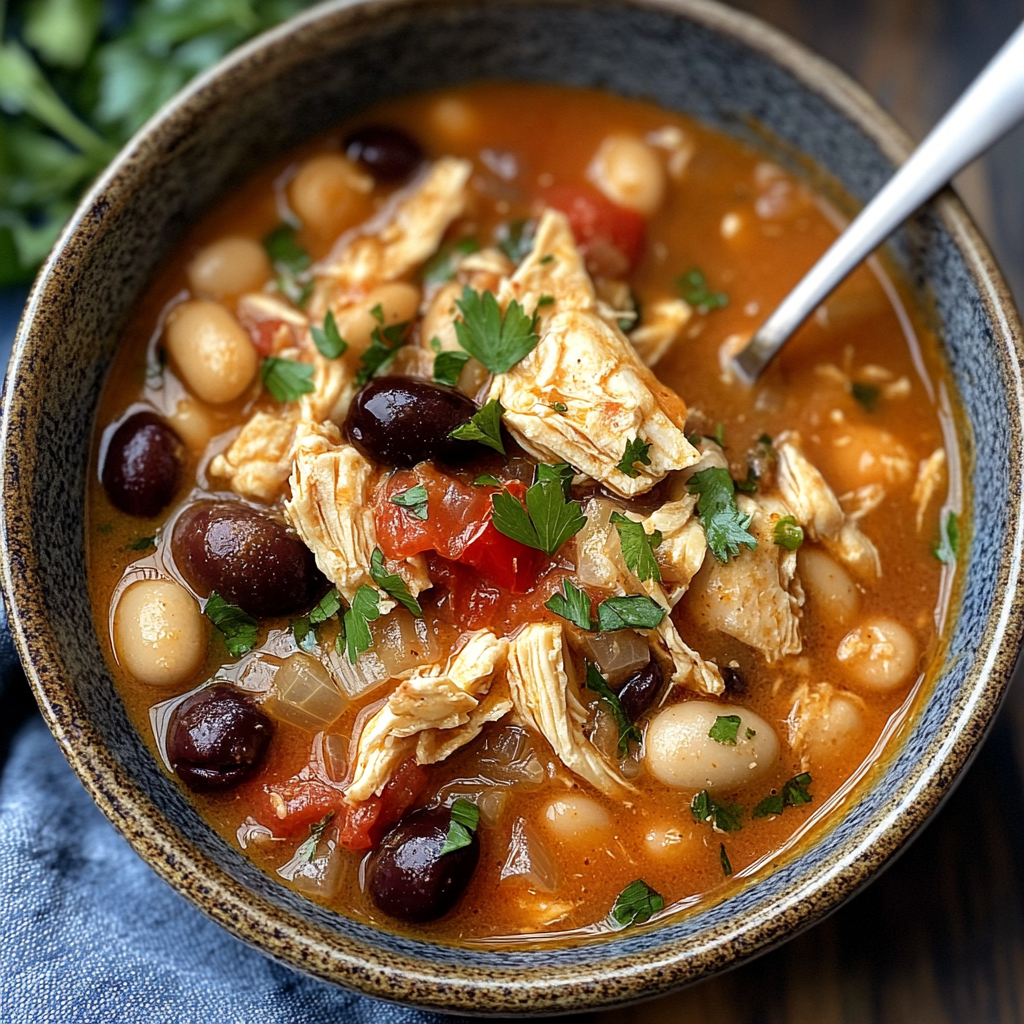 Crockpot Mediterranean White Chicken Chili