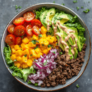 Fully Loaded Burger Bowl