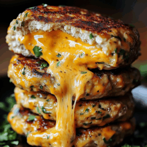 Juicy Cheddar Ranch Chicken Burgers