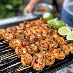 Chili Lime BBQ Shrimp Skewers