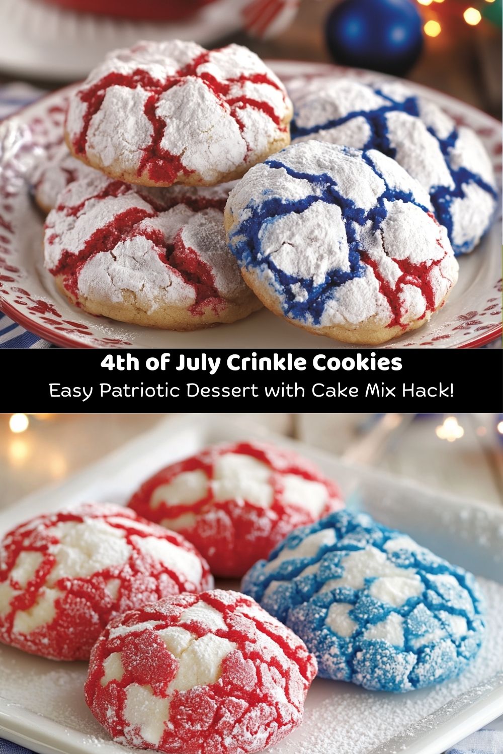 4th of July Crinkle Cookies