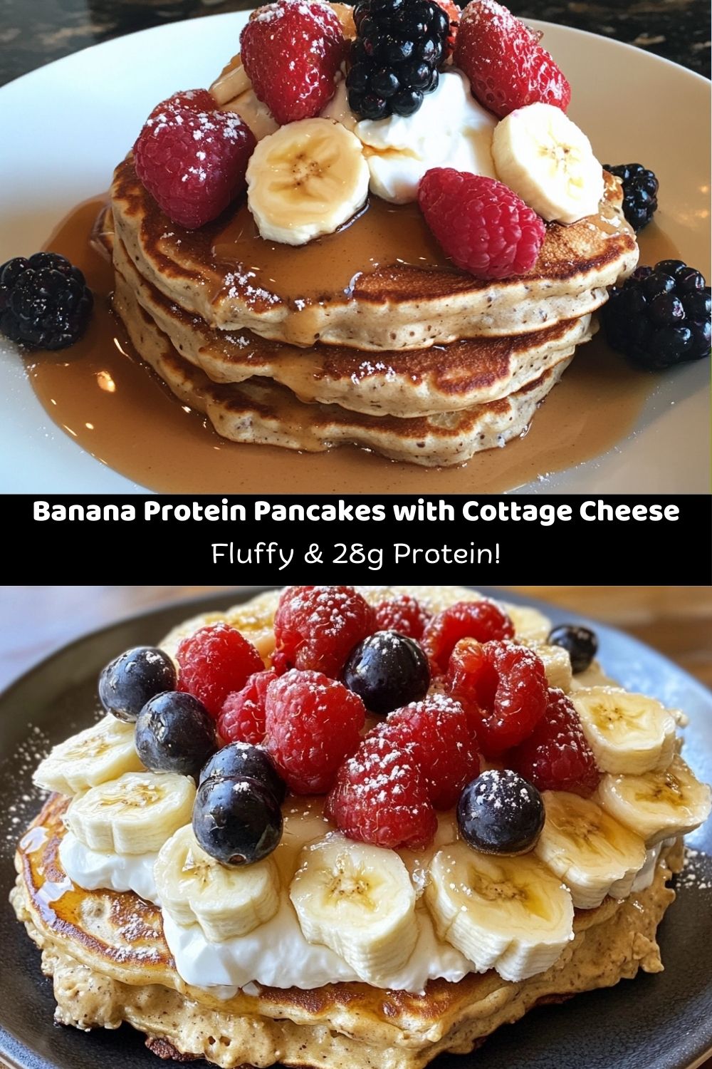 Banana Protein Pancakes with Cottage Cheese