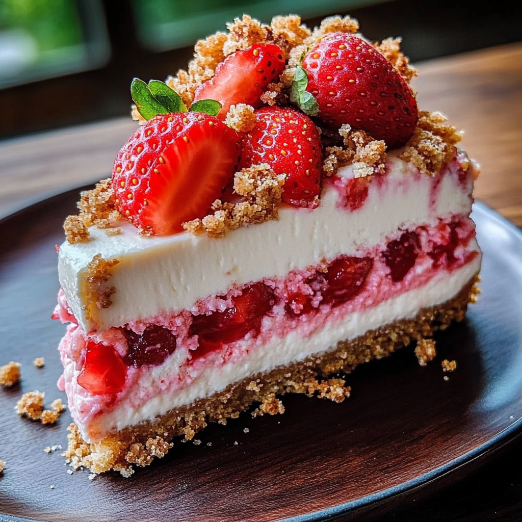 Berrylicious Strawberry Crunch Cheese Cake