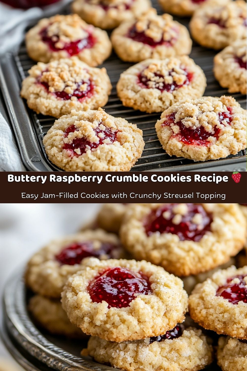 Buttery Raspberry Crumble Cookies