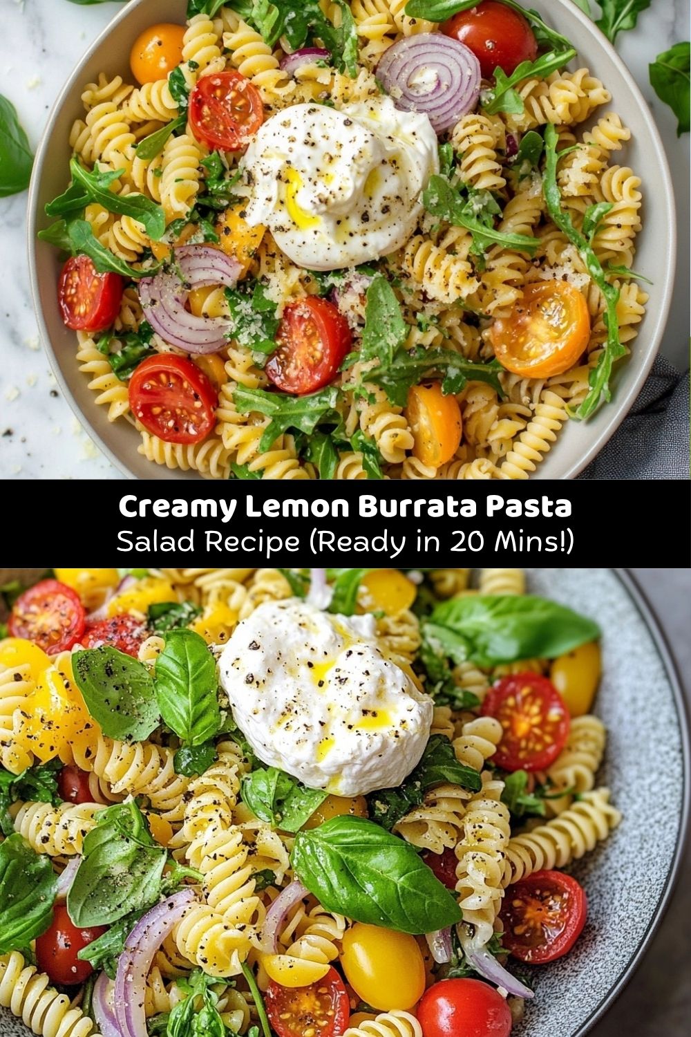 Lemon Burrata Pasta Salad