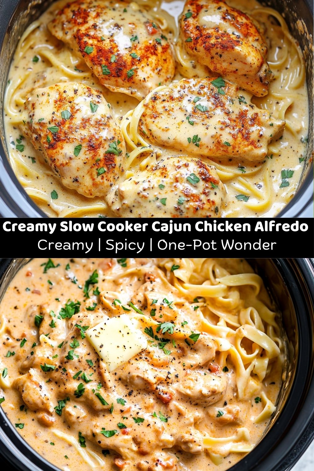 Slow Cooker Cajun Chicken Alfredo