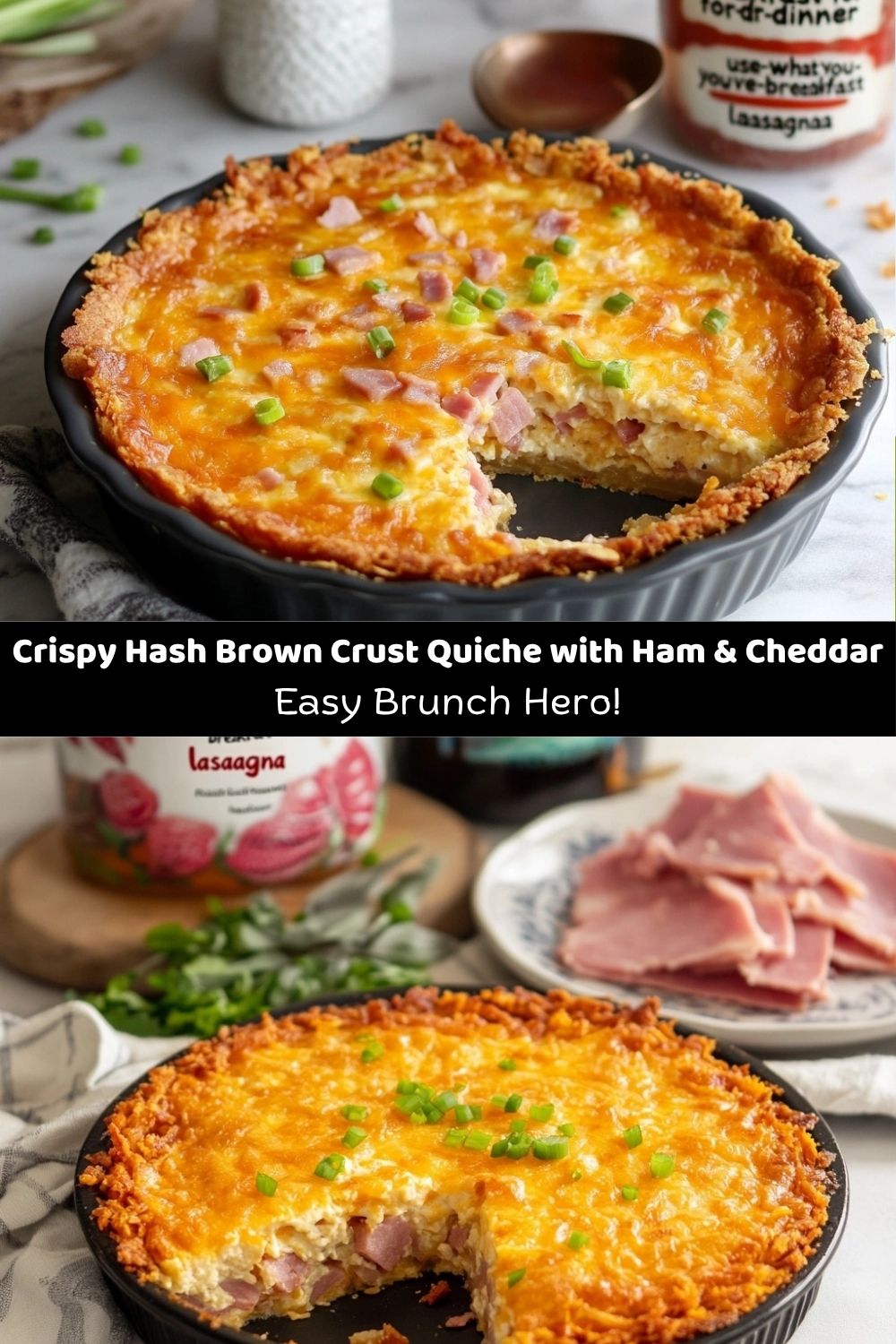 Hash Brown Crust Quiche with Ham