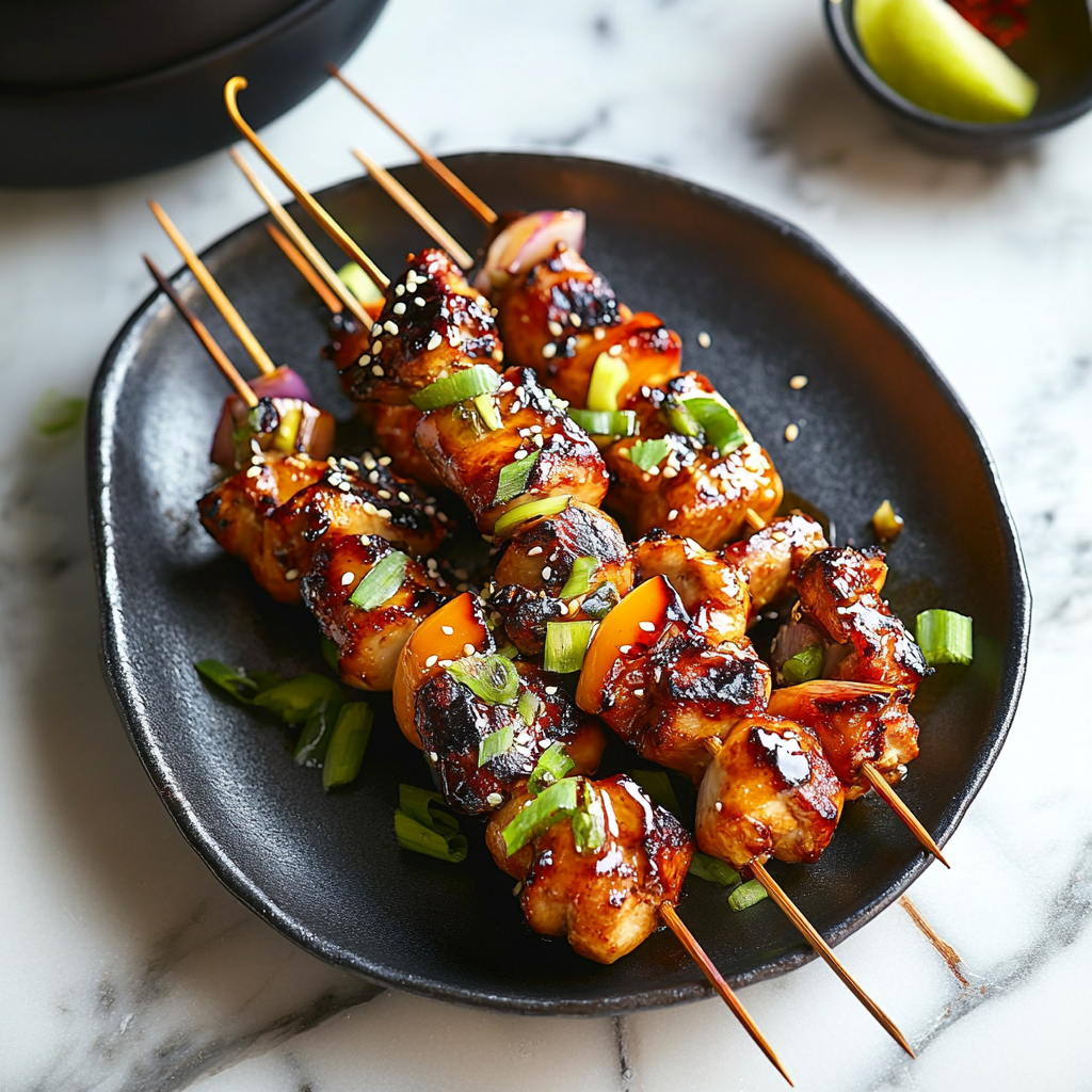 Honey Garlic Asian Chicken Kabobs